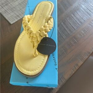 Yellow Braided Flip Flops